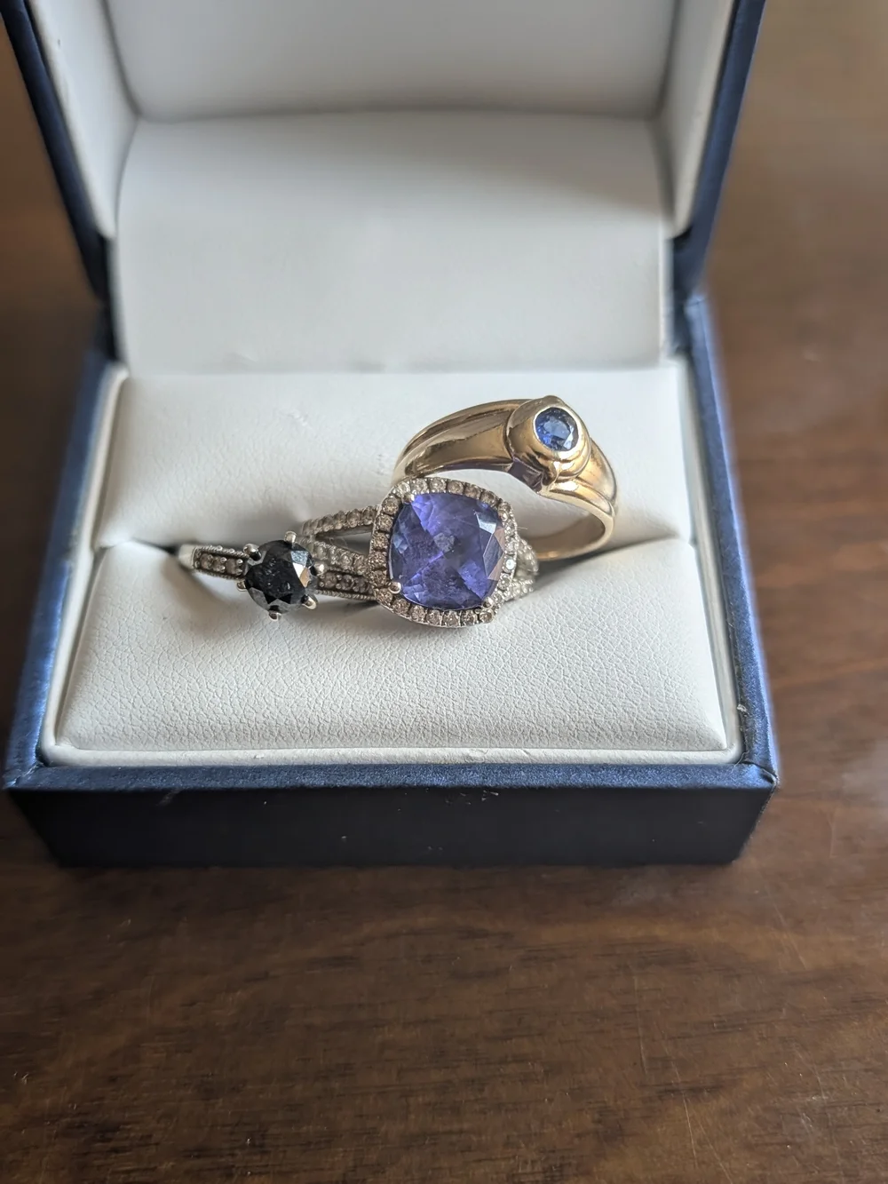 Gold and Purple Gemstone Cocktail Ring - Women Jewelry
